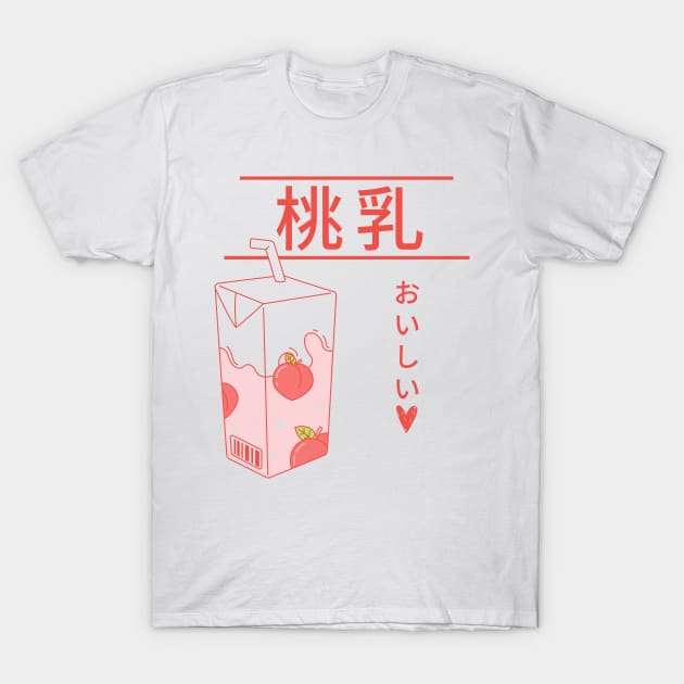 Kawaii Japanese Peach Milk T-Shirt by Moshi Moshi Designs